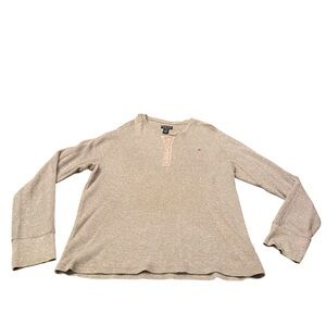 Polo Jeans Co Vintage 90s Henley Waffle Thermal Shirt XL Men’s Gray Ralph Lauren